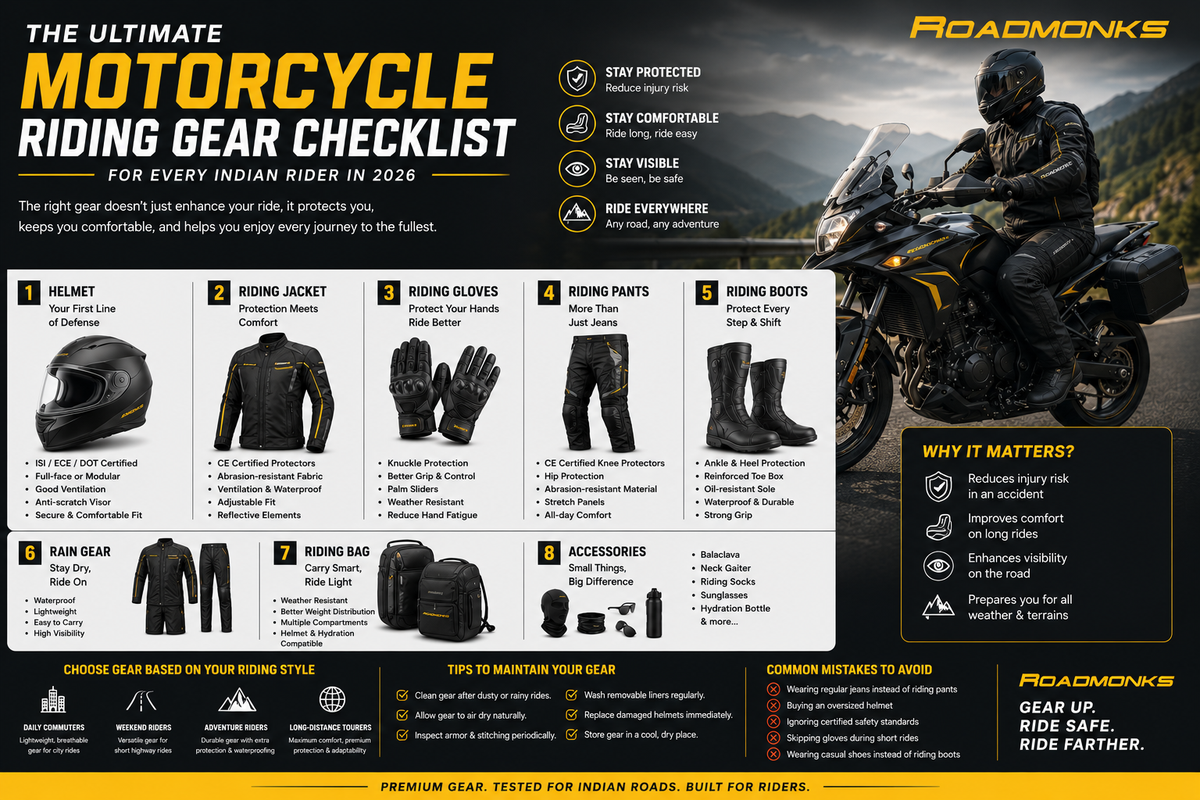 The Ultimate Motorcycle Riding Gear Checklist for Every Indian Rider in 2026