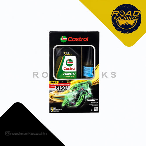 Castrol POWER1 Ultimate 10W-40 4T Full Synthetic Engine Oil (1L) + FREE Engine Shampoo