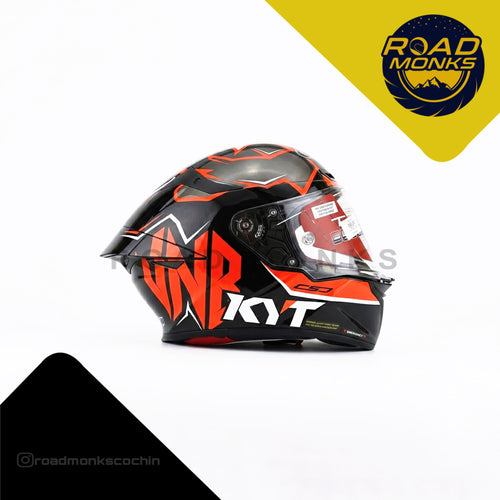 KYT TT-Revo Full Face Motorcycle Helmet Black/Red Graphic
