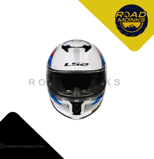 LS2 Stream 2 Full Face Helmet White with Blue/Red Graphics