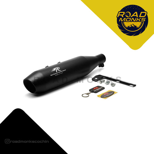 Red Rooster Performance Rumbler Max Black Exhaust for Royal Enfield Hunter 350